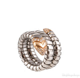 Serpenti Steel & Diamond Ring