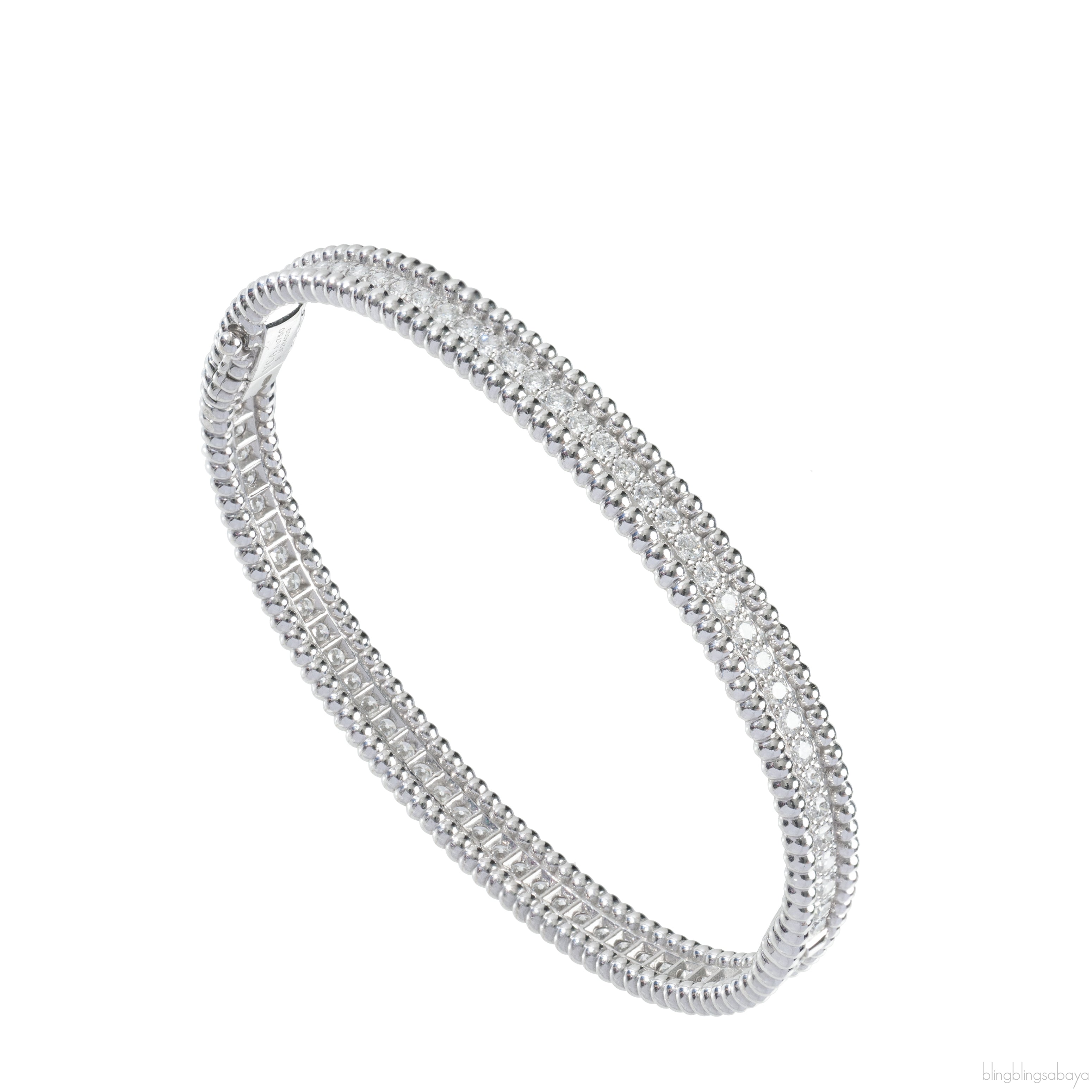 Perlee Diamond White Gold Bracelet One Row