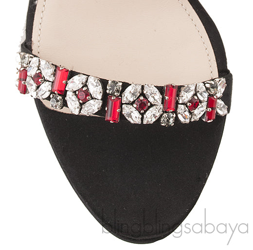 Jewel Embellished Black Sandals