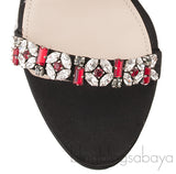 Jewel Embellished Black Sandals
