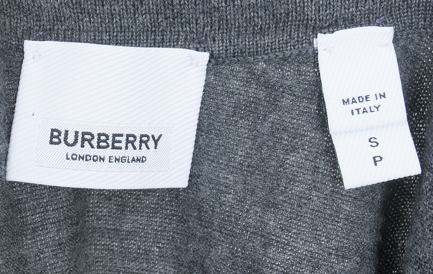 Grey Monogram Print Scarf Detail Wool Vest
