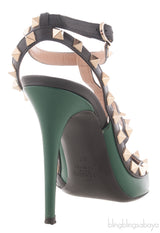 Emerald Green Matte Rockstud Heels