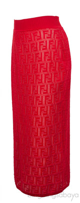 Red FF Knitted Skirt