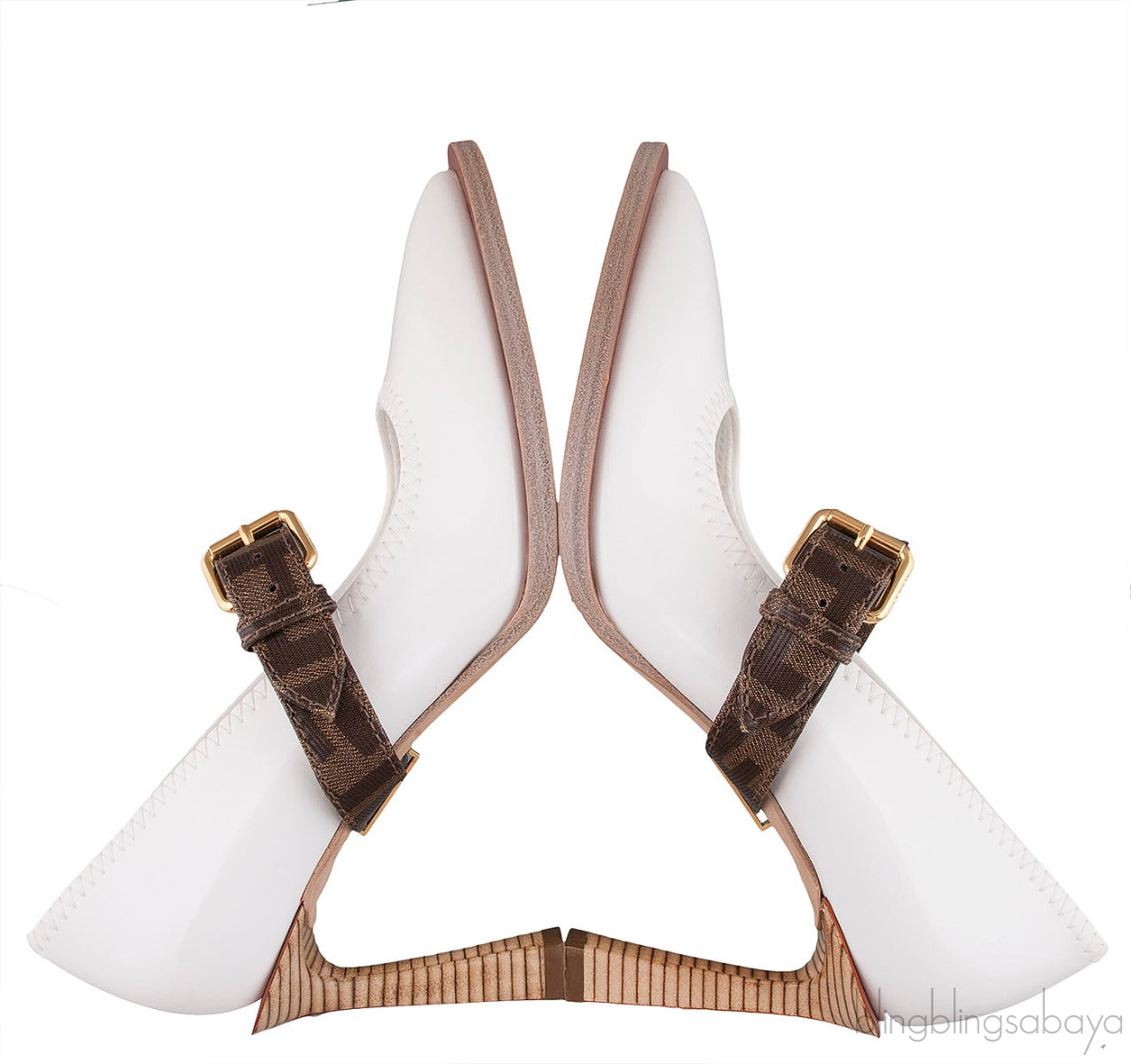White Mary Jane FF Strap Heels