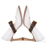 White Mary Jane FF Strap Heels