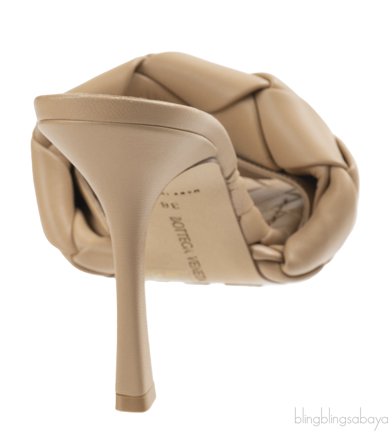 Bottega Veneta Nude Lido Intrecciato Square Toe Mule 38