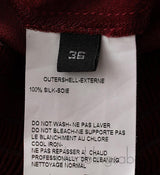 Elie Saab Maroon Smocked Georgette Blouse