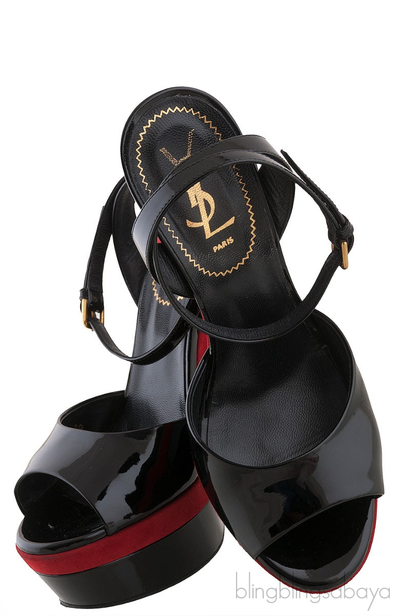 Black Patent Red Platform Heels