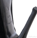 Black Velvet Crystal/Feather Heels