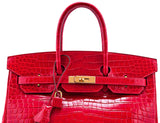 Birkin 35 Red Braise Shiny Croco