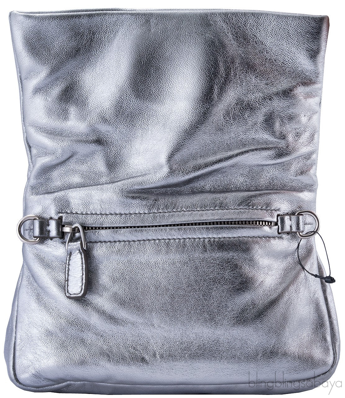 Metallic Silver Crystal Clutch Bag