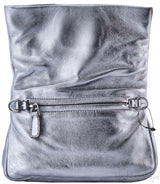 Metallic Silver Crystal Clutch Bag