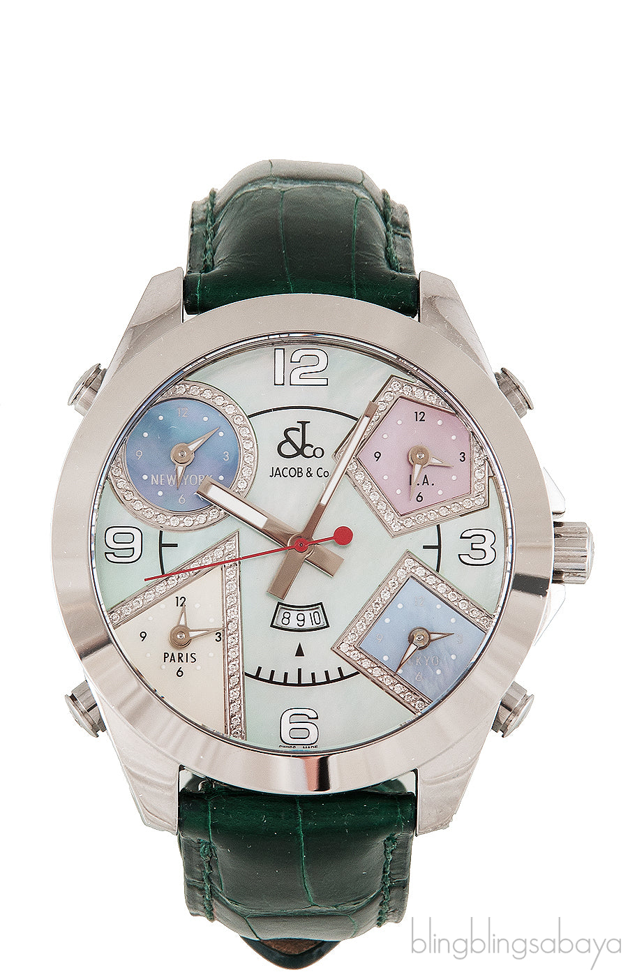 Five Time Zones MOP Diamond Watch