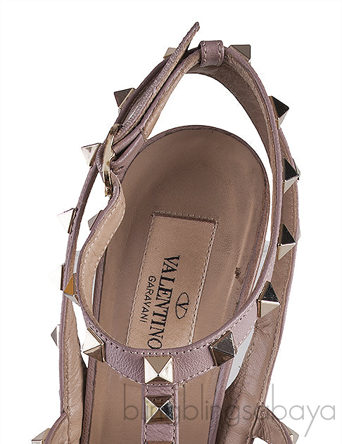 Rockstud Off-white Nude Slingback