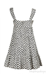 Dolce & Gabbana Polkadot White Sleeveless Dress