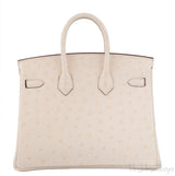 Birkin 25 Boreal Nata Ostrich GHW