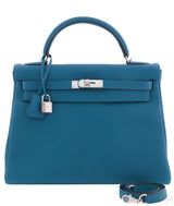 Kelly 32 Retourne Bleu Cobalt Togo