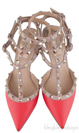Rockstud Coral Nude Slingback