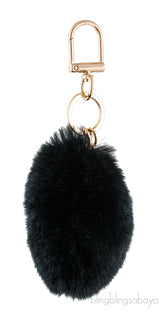 Black Fur Heart Keychain