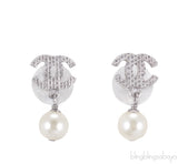 CC Quilt Pearl Dropped Earrings