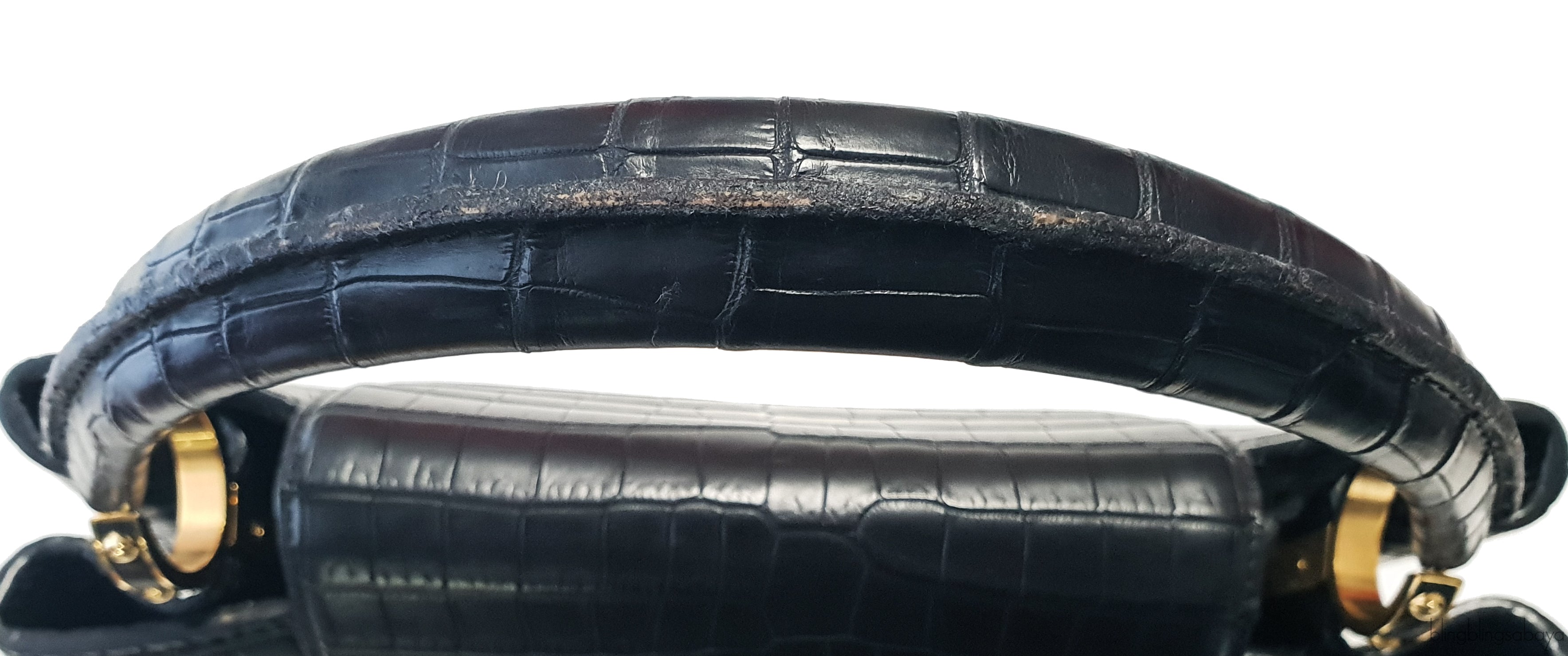 Black Capucines Crocodile MM