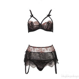 Black and Metallic Bronze Underwear Set