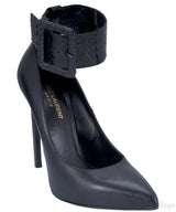 Escarpin Black Python Strap Heels
