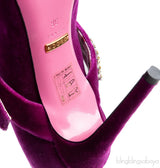 Gucci Purple Sylvie Velvet Crystal Embellished Heels 38
