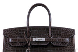 Birkin 35 Nicotine Shiny Croco