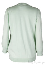 Light Green Printed Sleeveless Top & Cardigan