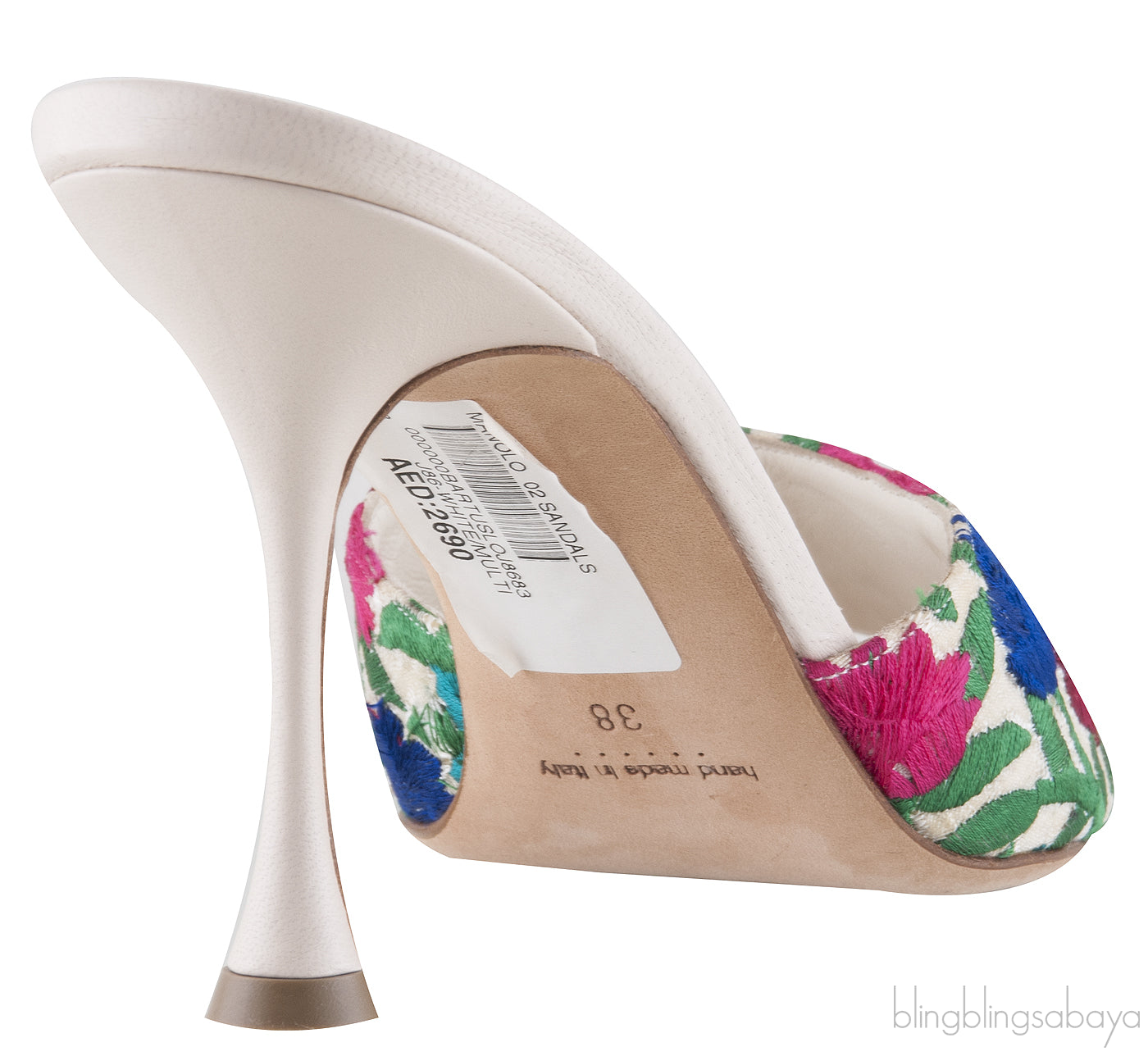White Flower Embroidered Sandals