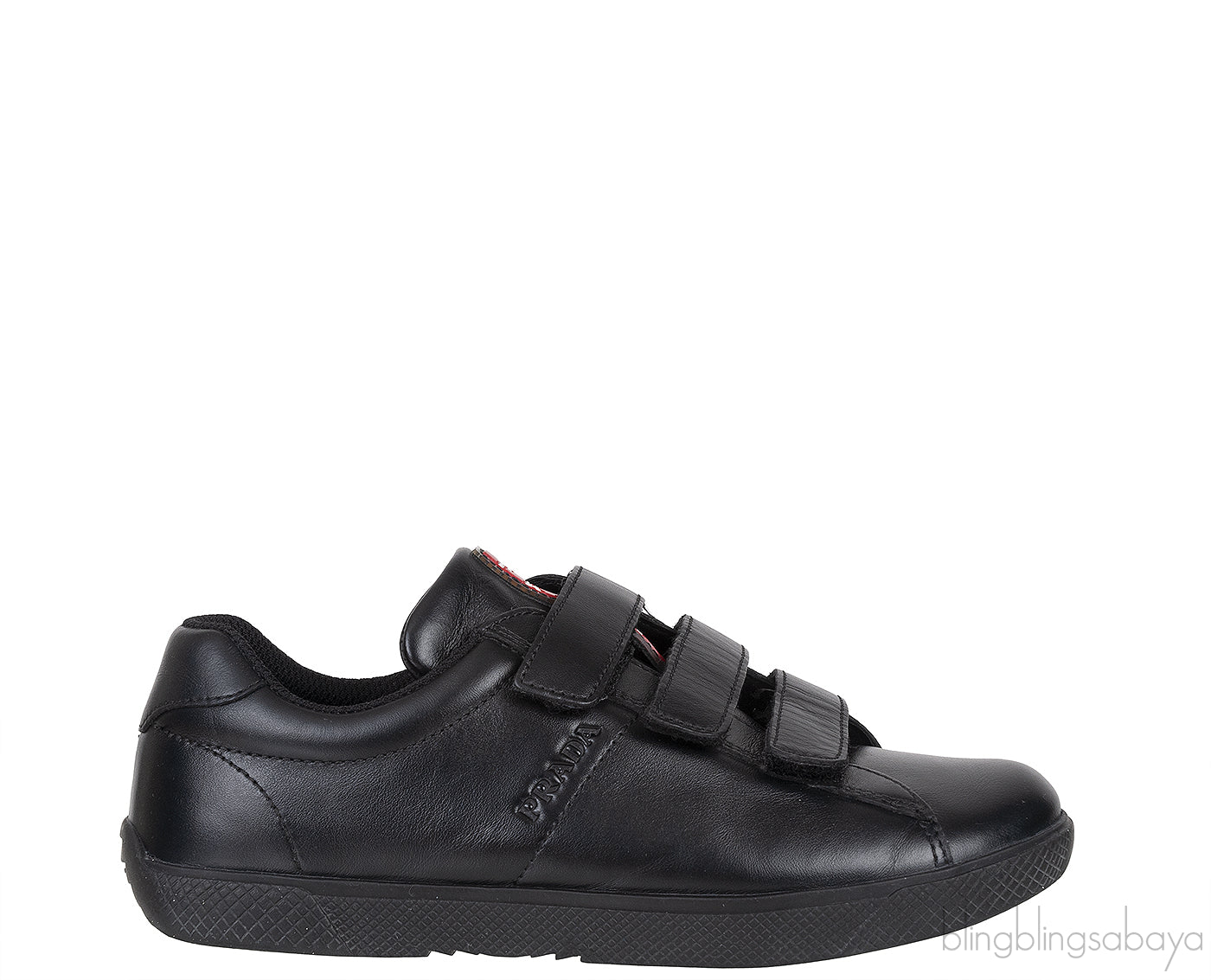 Black Velcro Strap Kids Sneaker 33