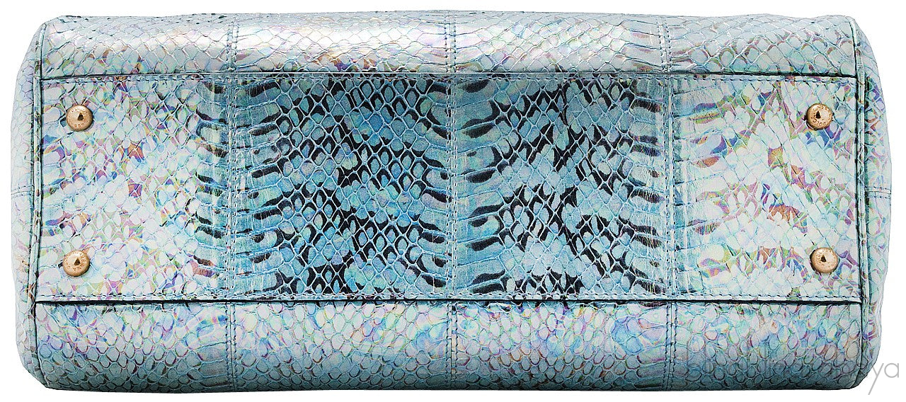 Miss Sicily Blue Watersnake Flap Bag