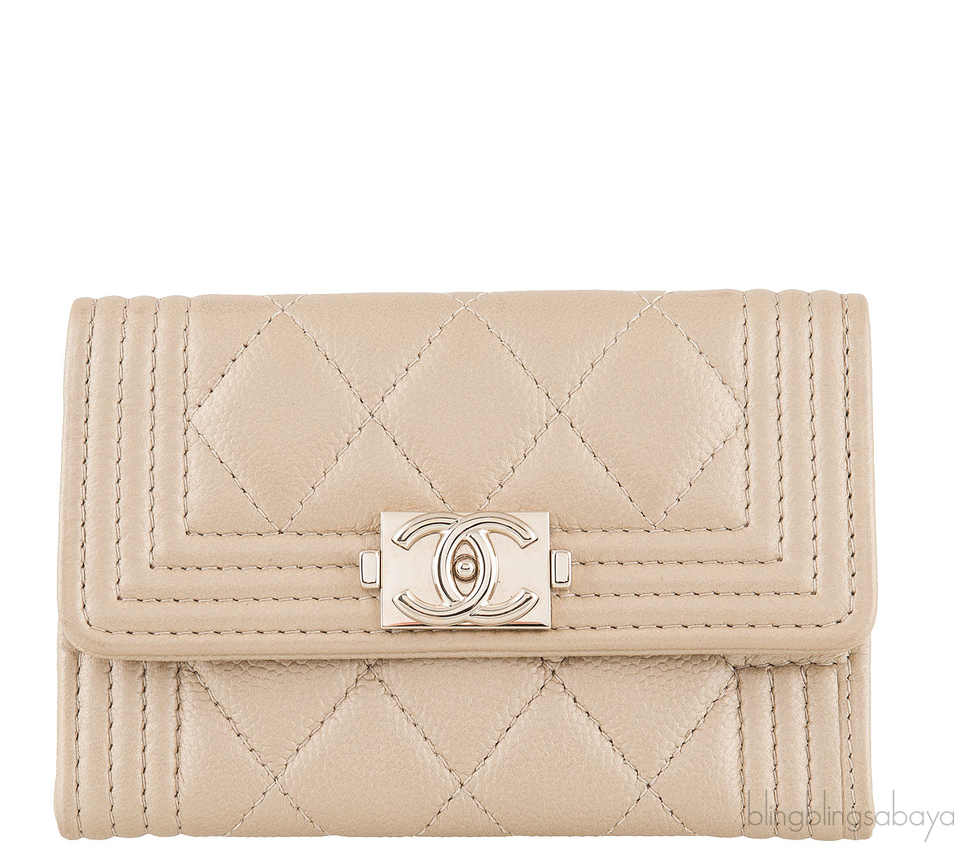 Gold Quilted Card Holder