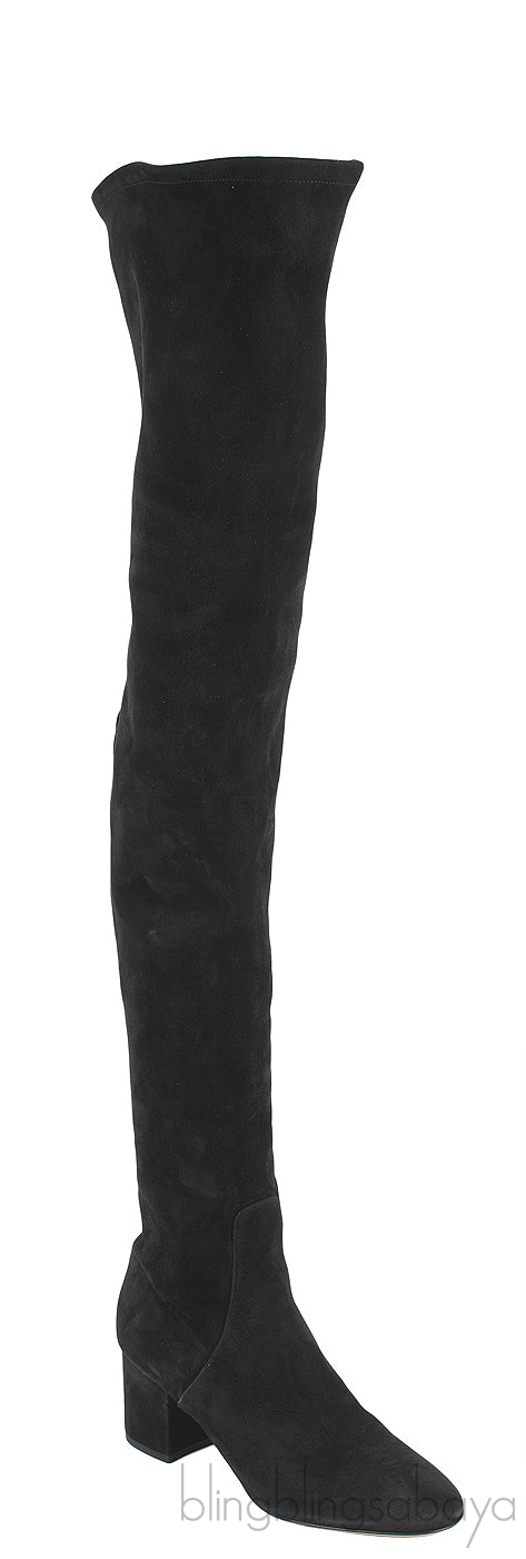 Black Suede High Leg Boots