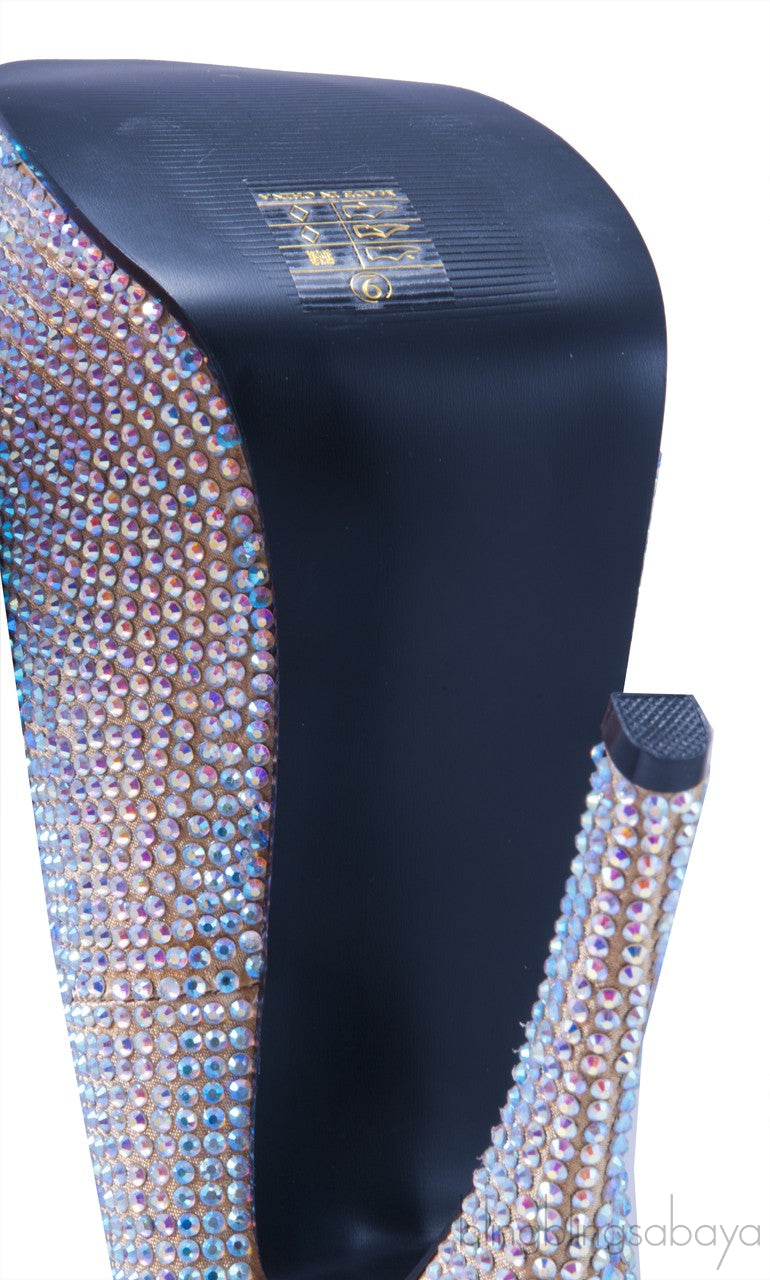 Gold Rhinestone Pump