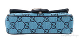 Blue GG Marmont Super Mini Bag PHW