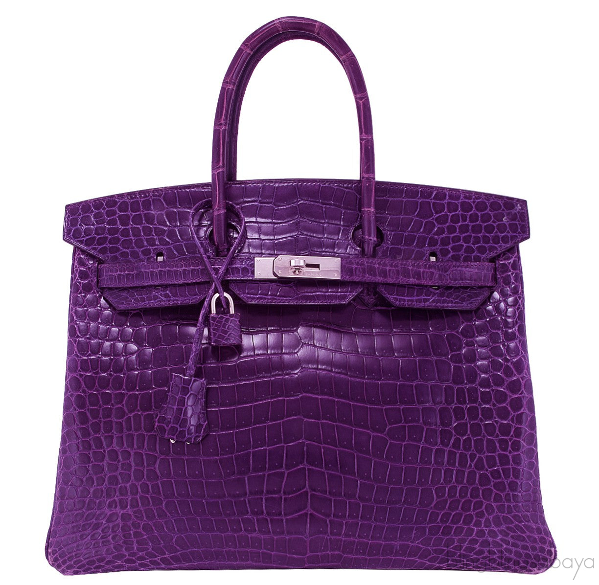 Birkin 35 Amethyst Porosus Crocodile