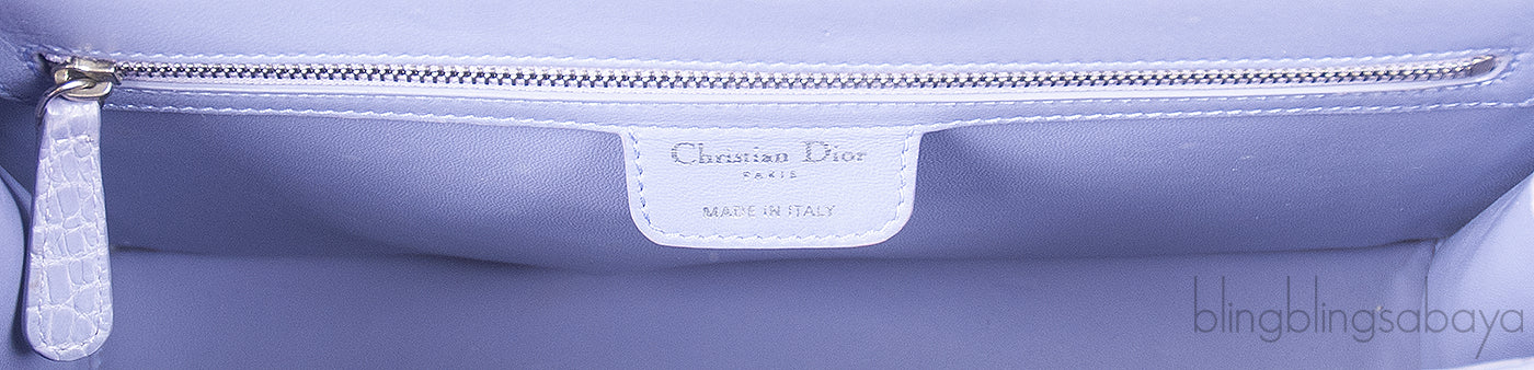 Christian Dior Mitzah Lilac  Crocodile Medium Tote