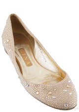 Gold Crystal Ballet Flat