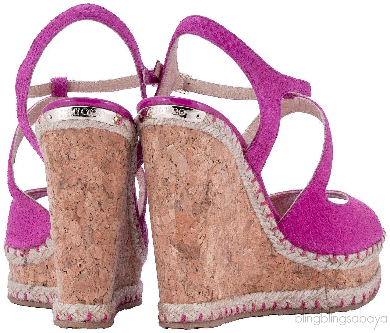 Nessa Viper Print Cork Wedges