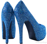 Blue Rhinestone Pump