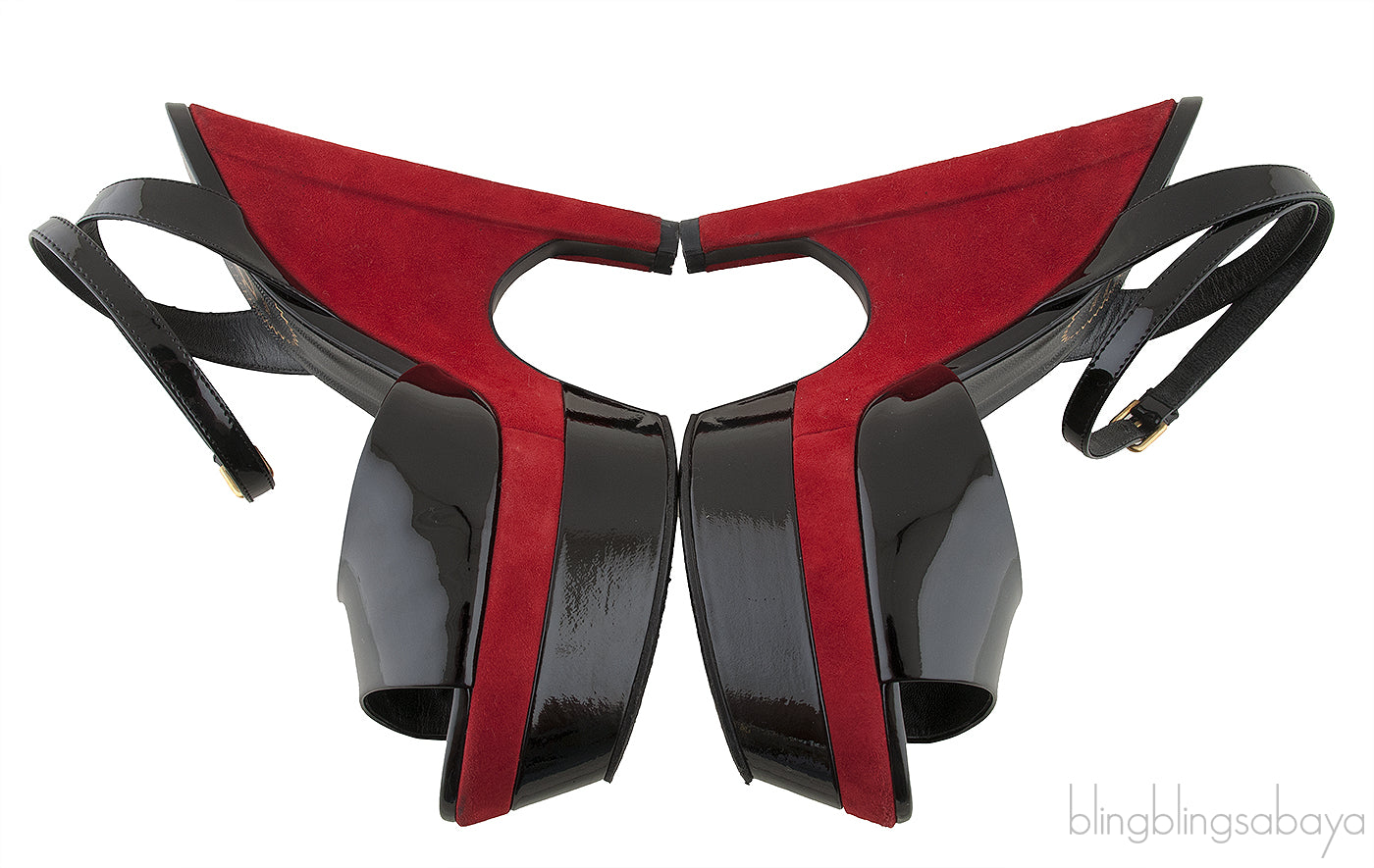 Black Patent Red Platform Heels