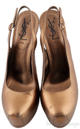 Tribtoo Gold Slingback Pump