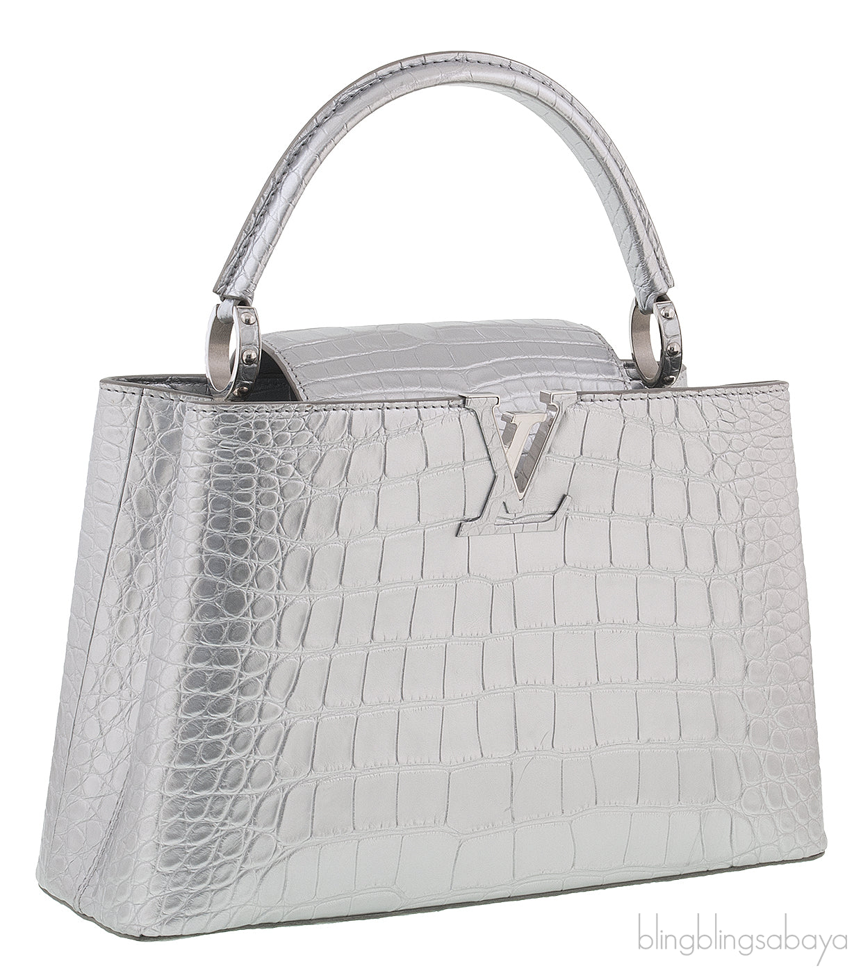 Capucine PM Alligator Argent
