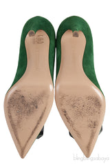 Emerald Jaipur 105 Embellished Suede Pumps