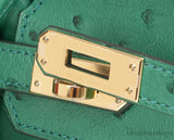 Hermes Birkin 25 Ostrich Vert Vertigo GHW