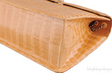 Beige Cornelia Lunch Box Crocodile Bag