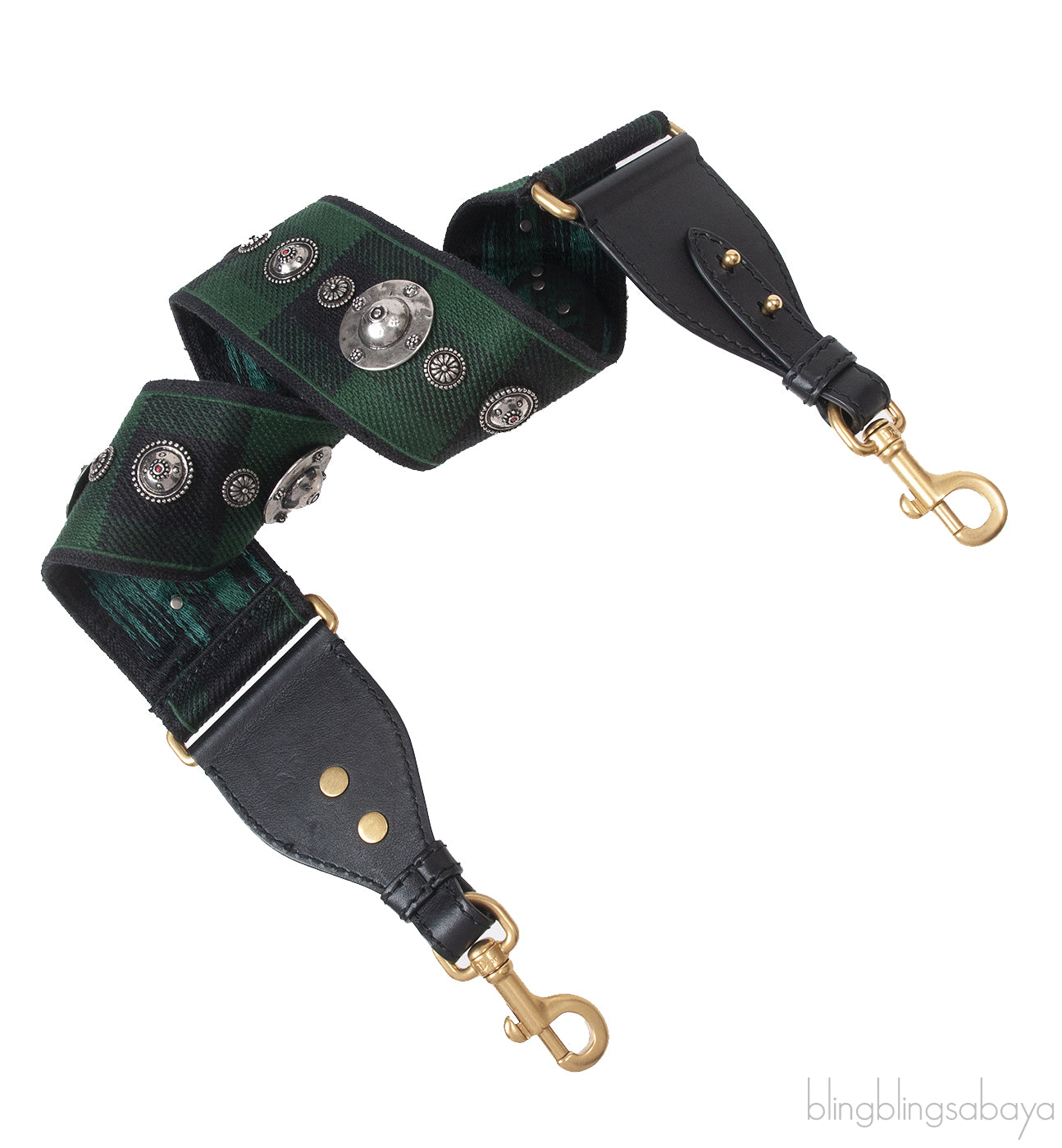 Christian Dior Green Studded Shoulder Strap