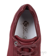 Loro Piana Maroon Nylon and Brown Suede Sneakers
